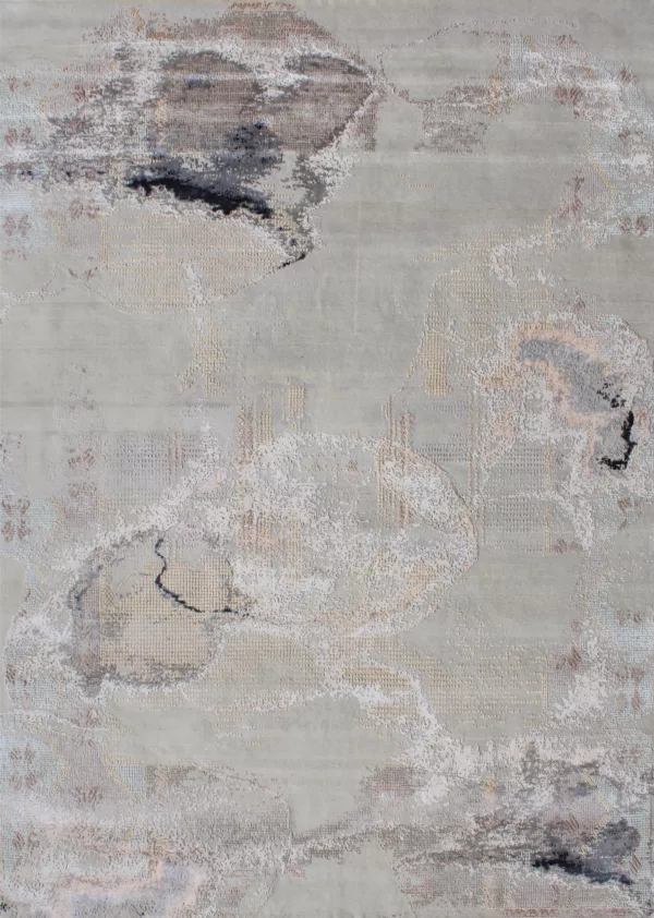 8' 11" x 12' 02" Rectangle Wool And Viscose Rug