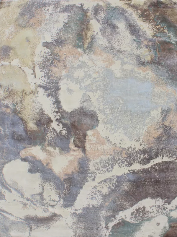 8' 00" x 9' 10" Wool & Silk  Hand Knotted Rug